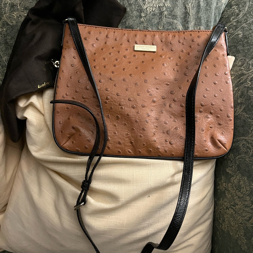 Kate Spade ostrich embossed leather crossbody